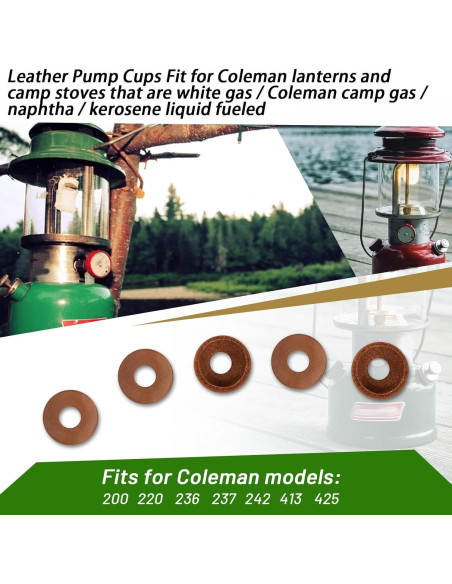 5 Copas de Bomba de Cuero 216-5091 para Estufas Coleman 5 Copas de Bomba de Cuero 216-5091 para Estufas Coleman