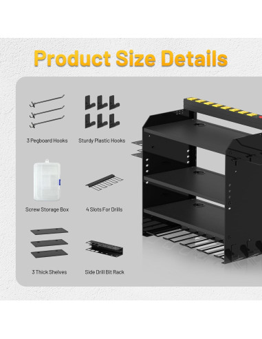 Organizador de Herramientas de Pared CFMASTER 4 Capas con Carga