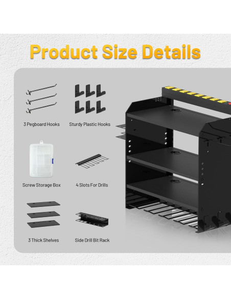 Organizador de Herramientas de Pared CFMASTER 4 Capas con Carga Organizador de Herramientas de Pared CFMASTER 4 Capas con Carga