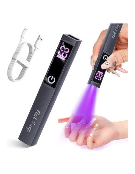 Lámpara UV portátil mlogiroa 3W recargable para uñas gris Lámpara UV portátil mlogiroa 3W recargable para uñas gris