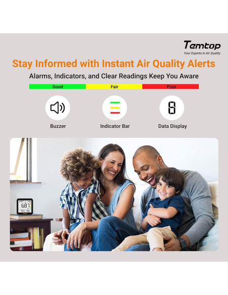 Temtop C10 2ND Monitor de CO2 y Calidad del Aire 3 en 1 Temtop C10 2ND Monitor de CO2 y Calidad del Aire 3 en 1