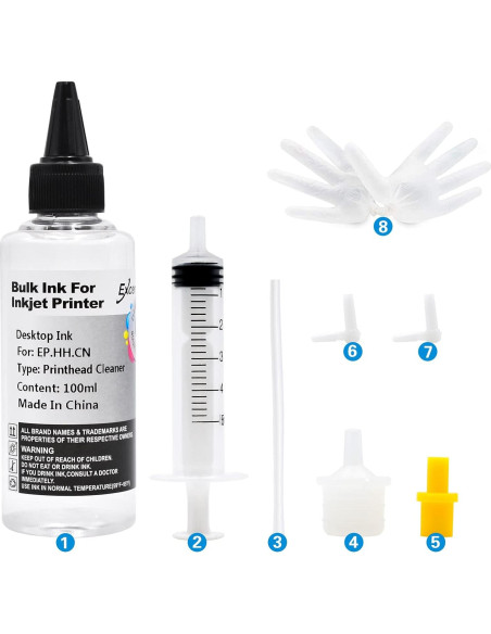 Kit de limpieza de cabezales EXCERCUS 200ml para impresoras HP Epson Canon Kit de limpieza de cabezales EXCERCUS 200ml para impresoras HP Epson Canon