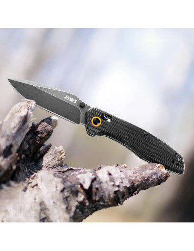 Cuchillo Táctico JSWS Plegable 8.61 cm Acero Inoxidable G10