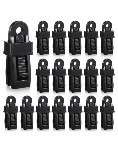 Clips de Lona Boca de Cocodrilo Outus 20 Pcs Negro Clips de Lona Boca de Cocodrilo Outus 20 Pcs Negro