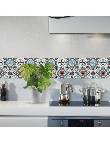 Calcomanías de Azulejos Mexicanos Retro 12 Pcs 10x10cm AWLZJZQA
