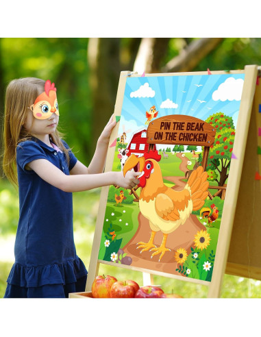 Juego de Fiesta de Granja Faccito - Poner el Pico en el Pollo