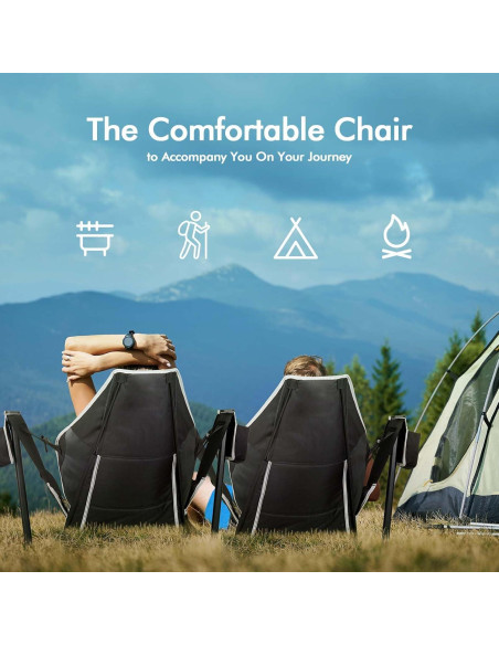 Silla Colgante Plegable AKSOUL para Camping - 120 kg - Negro Silla Colgante Plegable AKSOUL para Camping - 120 kg - Negro