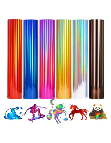 Vinilo de Transferencia de Calor Holográfico LUKGELYAM 6 Piezas