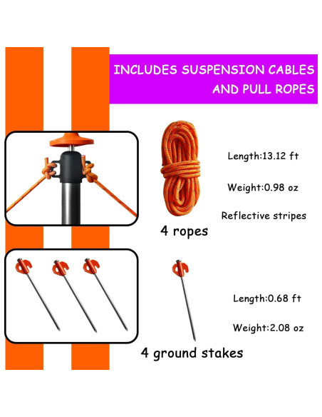 Postes Telescópicos Ajustables WOEUROI para Camping 0.93-2.30m Postes Telescópicos Ajustables WOEUROI para Camping 0.93-2.30m