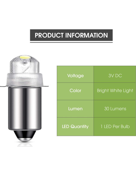 Bombillas LED de Reemplazo Honoson 30 Lúmenes 3V - 2 Piezas Bombillas LED de Reemplazo Honoson 30 Lúmenes 3V - 2 Piezas