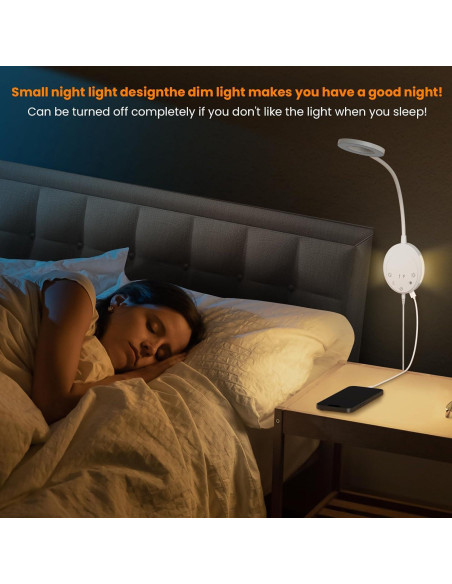 Luz de Lectura Montada en Pared NoeiiT con 5 Temperaturas y USB Luz de Lectura Montada en Pared NoeiiT con 5 Temperaturas y USB