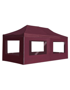 Tienda de Fiesta Plegable HXUHUWS 3x3m Impermeable Rojo Vino