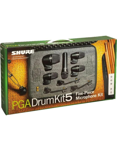 Kit de Micrófonos de Batería Shure PGADRUMKIT5 - 5 Piezas Kit de Micrófonos de Batería Shure PGADRUMKIT5 - 5 Piezas