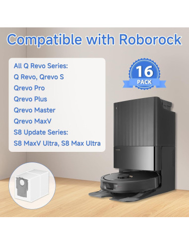 16 Bolsas de Polvo Q Revo para Aspiradora Roborock 3.5L