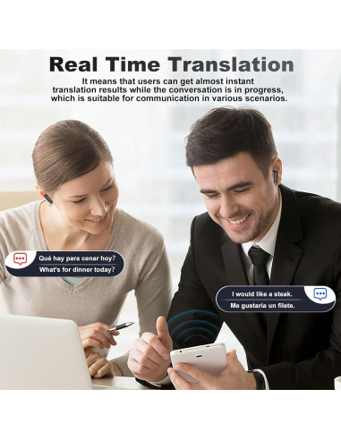 Auriculares Traductores de Idiomas Exsulity - Negro, 144 Idiomas, Bluetooth