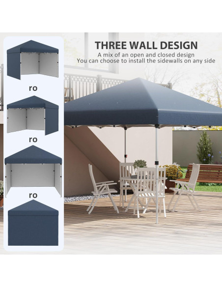 Carpa Plegable 3 Paredes Kaimei 3x3m Altura Ajustable Azul Carpa Plegable 3 Paredes Kaimei 3x3m Altura Ajustable Azul