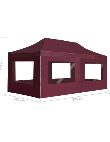Carpa Plegable Profesional LJLB 5.74m x 2.9m Impermeable Roja