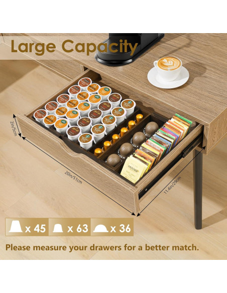 Cajón organizador de cápsulas de café Kssiaz marrón 32-51 cm Cajón organizador de cápsulas de café Kssiaz marrón 32-51 cm