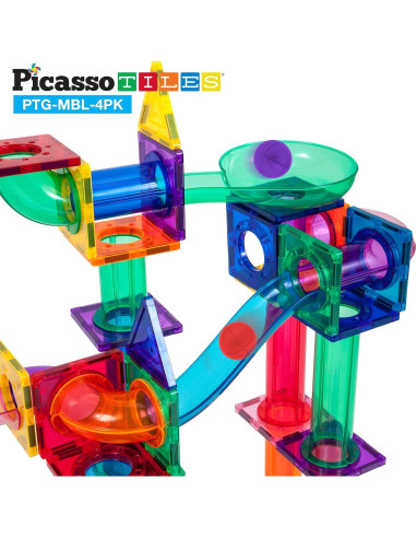 PicassoTiles 4 Piezas Canicas para Pistas Magnéticas 3D