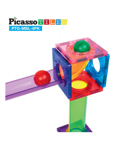 PicassoTiles 4 Piezas Canicas para Pistas Magnéticas 3D PicassoTiles 4 Piezas Canicas para Pistas Magnéticas 3D