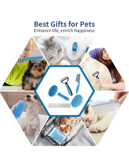 Kit de Aseo para Mascotas WOPQAEM 5 en 1 - Azul Kit de Aseo para Mascotas WOPQAEM 5 en 1 - Azul