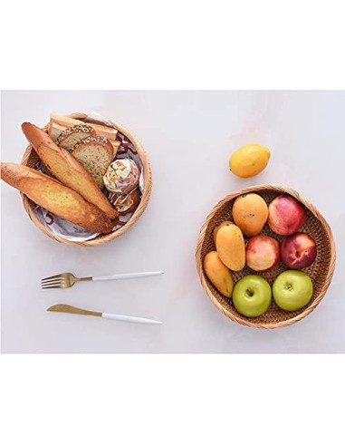 Juego de 3 Canastas de Almacenamiento YANGQIHOME Rattan Natural