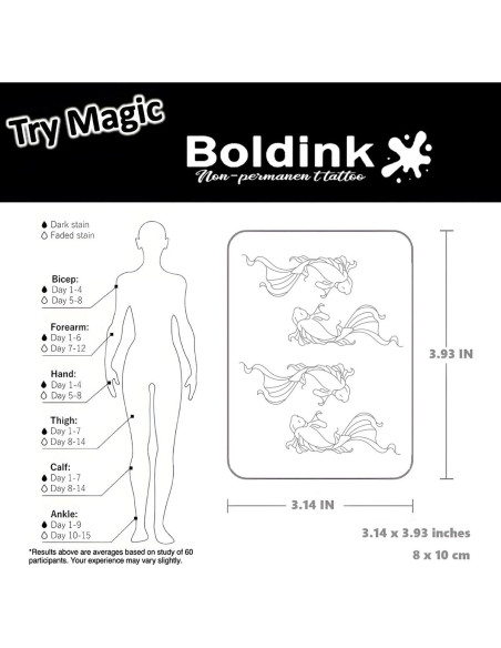 Tatuajes Semipermanentes Boldink Pez Doble - 7-14 Días Tatuajes Semipermanentes Boldink Pez Doble - 7-14 Días