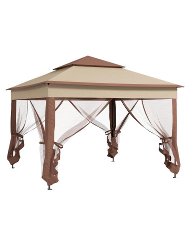 Carpa Plegable Havemies 3x3m con Red Desmontable Caqui
