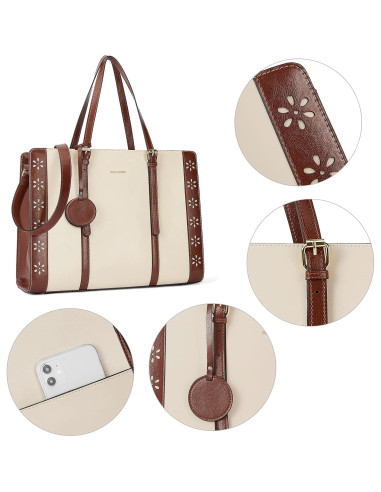 Bolsa de Laptop BOSTANTEN para Mujeres 15.6" Cuero Vintage