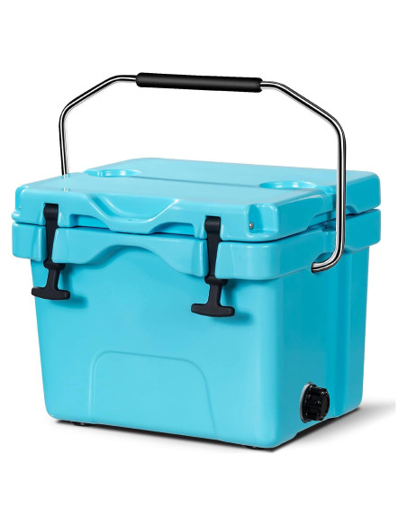 Enfriador de Hielo COSTWAY 16 Cuartos Azul Aislado Portátil Enfriador de Hielo COSTWAY 16 Cuartos Azul Aislado Portátil