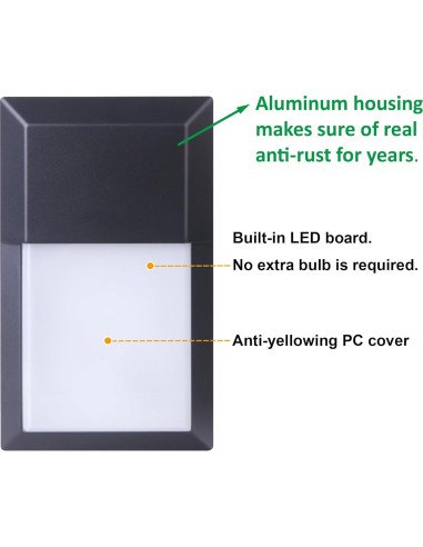 Lámpara de Pared LED Exterior LIT-PaTH 12W 1000 Lúmenes Negra