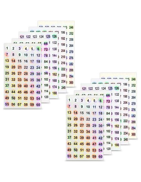 2 Juegos de Etiquetas Holográficas URGINO 1-300 para Organizar 2 Juegos de Etiquetas Holográficas URGINO 1-300 para Organizar