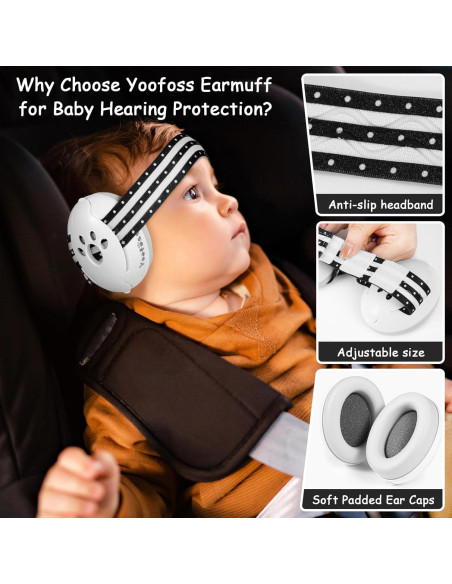 Auriculares de Protección Auditiva Yoofoss para Bebés 0-36 Meses Auriculares de Protección Auditiva Yoofoss para Bebés 0-36 Meses