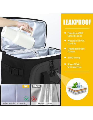 Mochila Enfriadora Impermeable AYAMAYA 30L para Camping y Playa