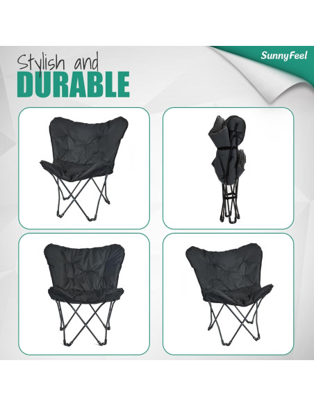 Silla de Camping Acolchada XL SunnyFeel AC2002E Negra Silla de Camping Acolchada XL SunnyFeel AC2002E Negra
