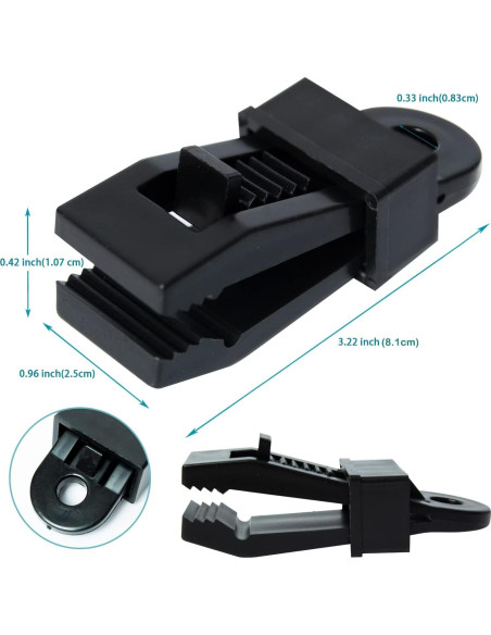 Clip de Lona Multipropósito KEKE COO 15 Pcs Negro Clip de Lona Multipropósito KEKE COO 15 Pcs Negro