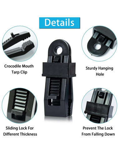 Clip de Lona Multipropósito KEKE COO 15 Pcs Negro