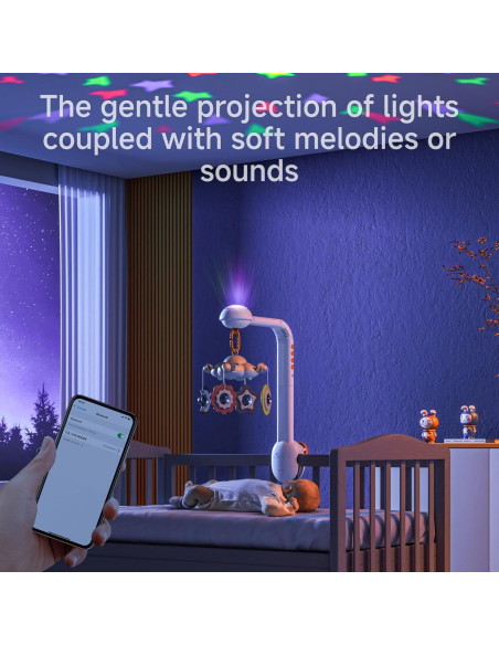 Móvil de Cuna Tumama con Proyector y Música para Bebés Móvil de Cuna Tumama con Proyector y Música para Bebés