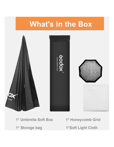 Kit Softbox Octagonal 80cm Godox con Rejilla y Bolsa