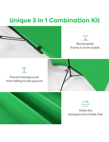 Soporte de fondo versátil SEDGEWIN 2x2m Chromakey blanco y verde Soporte de fondo versátil SEDGEWIN 2x2m Chromakey blanco y verde