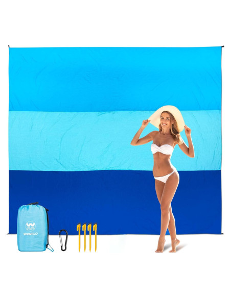 Manta de Playa WIWIGO 200x280 cm Impermeable y a Prueba de Arena Manta de Playa WIWIGO 200x280 cm Impermeable y a Prueba de Arena