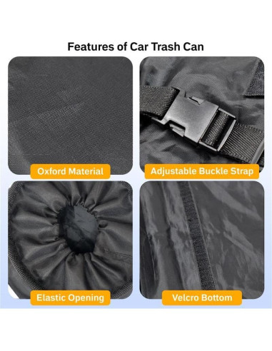 Bolsa de Basura para Auto EcoNour - 2 Paquete, Impermeable