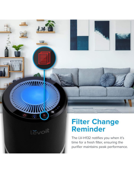 Purificador de Aire LEVOIT LV-H132, Filtro HEPA, 24.2 m, Negro Purificador de Aire LEVOIT LV-H132, Filtro HEPA, 24.2 m, Negro