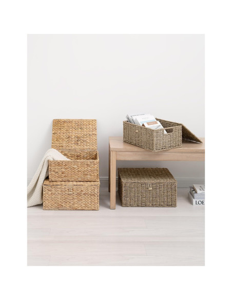 Cesta de Mimbre StorageWorks con Tapa 33x23x15.9 cm Natural Cesta de Mimbre StorageWorks con Tapa 33x23x15.9 cm Natural
