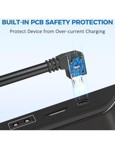 Cable de Alimentación Micro USB 3.5mm para Dash Cam YQMAJIM 0.91m