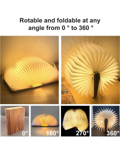 Lámpara de Libro Plegable DLUFYEI LED Recargable USB 3 Colores 2