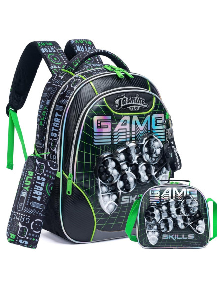 Mochila Escolar Niñas Verde Juego con Lonchera y Estuche Mochila Escolar Niñas Verde Juego con Lonchera y Estuche