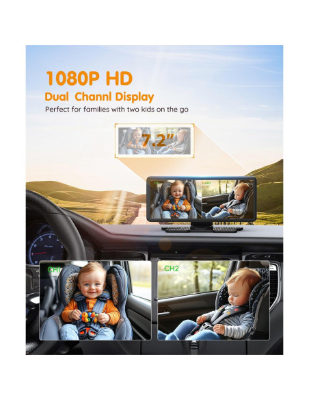 Cámara para Bebés BV3 PRO - Monitor HD 7.2" Doble Canal 1080P Cámara para Bebés BV3 PRO - Monitor HD 7.2" Doble Canal 1080P