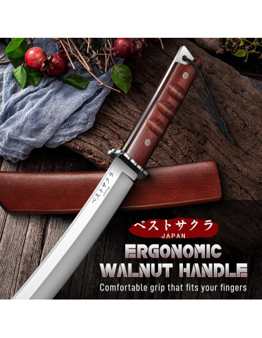 Cuchillo de Hoja Fija DRGSKL Tanto 33 cm Acero D2 Madera