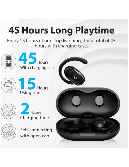 Auriculares Inalámbricos 1Mii E35 Negro, 60 Horas Reproducción IPX4 Auriculares Inalámbricos 1Mii E35 Negro, 60 Horas Reproducción IPX4